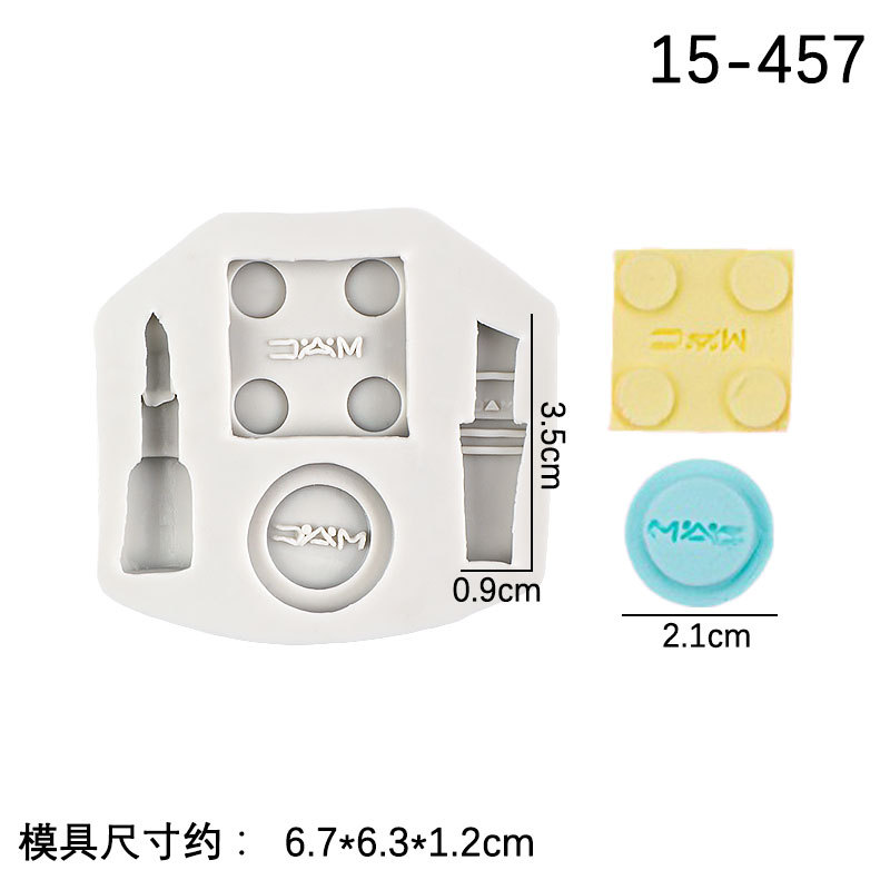 Herramientas de maquillaje moda tacones altos molde lápiz labial sombra ojos cepillo rubor DIY chocolate fondant arcilla