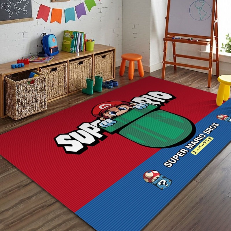 Cartoon E-Sports Room Children's Living Room Bedroom Game Sports Blanket Mary Floor Mat Mario Carpet Bedside Blanket