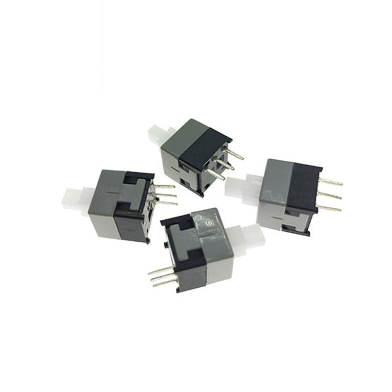 源头厂家直销8.5*8.5双排 单排自锁 无锁  按钮开关黑色开关