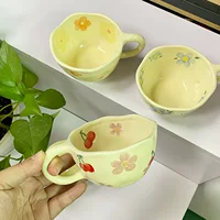 Ceramic coffee creative high quality glass, flowered