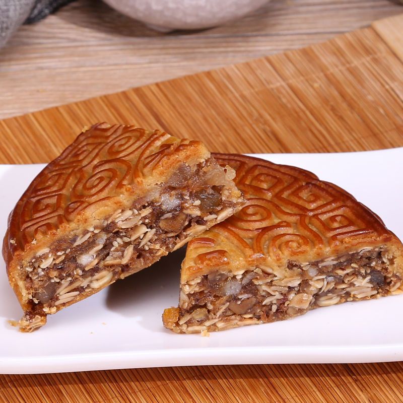 广式火腿伍仁金腿老式五仁叉烧咸蛋黄莲蓉豆沙哈密瓜大月饼老牌子|undefined