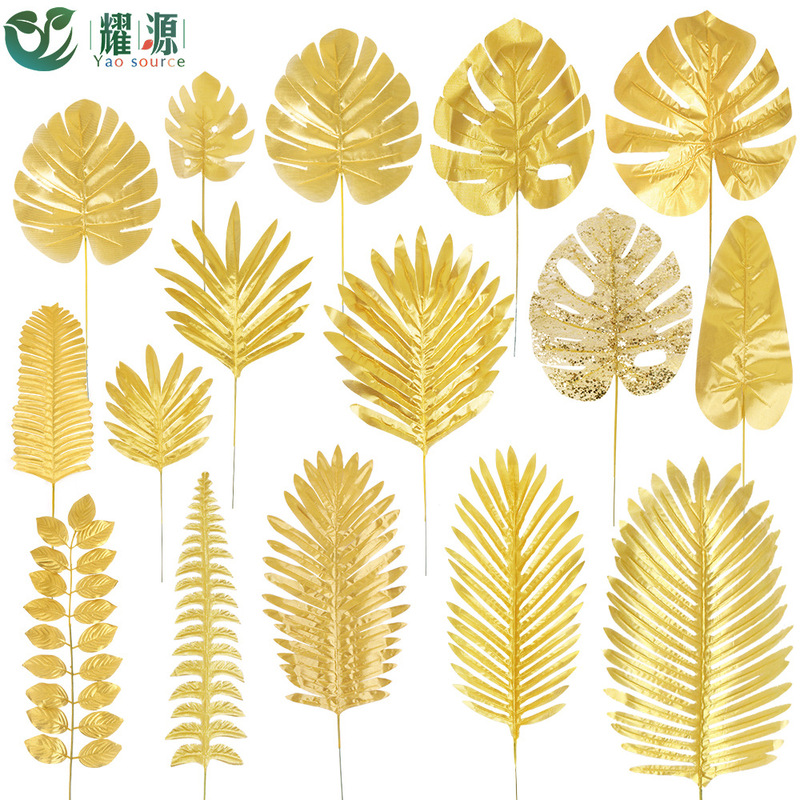 Simulated Golden Leaf Monstera Turtle Leaf Balloon Wedding Balloon Scene Decoration Arrangement Golden Turtle Leaf Simulated Golden Leaf Monstera Turtle Leaf Balloon Wedding Balloon Scene Decoration Arrangement Golden Turtle Leaf
