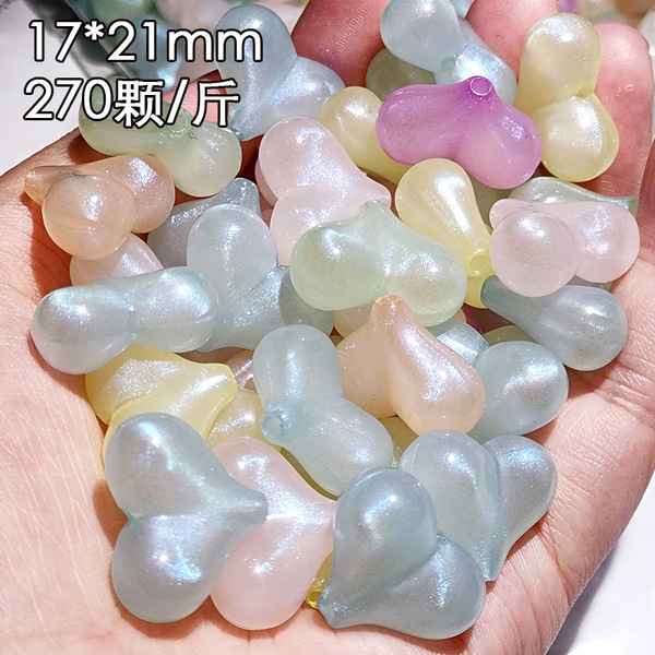 Creamy acrylic beads handmade
