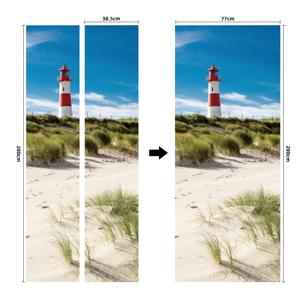 Pegatinas para puertas 3D respetuosas con el medio ambiente, autoadhesivos, fabricantes de origen al por mayor, patrones populares transfronterizos de alta definición, adhesivos para puertas impermeables, a prueba de aceite y antiincrustantes