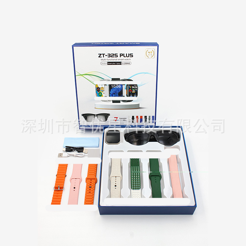Zt-325 Plus Huaqiangbei 7in1 Watch Strap Smart Watch Plus S6 Smart Glasses Set
