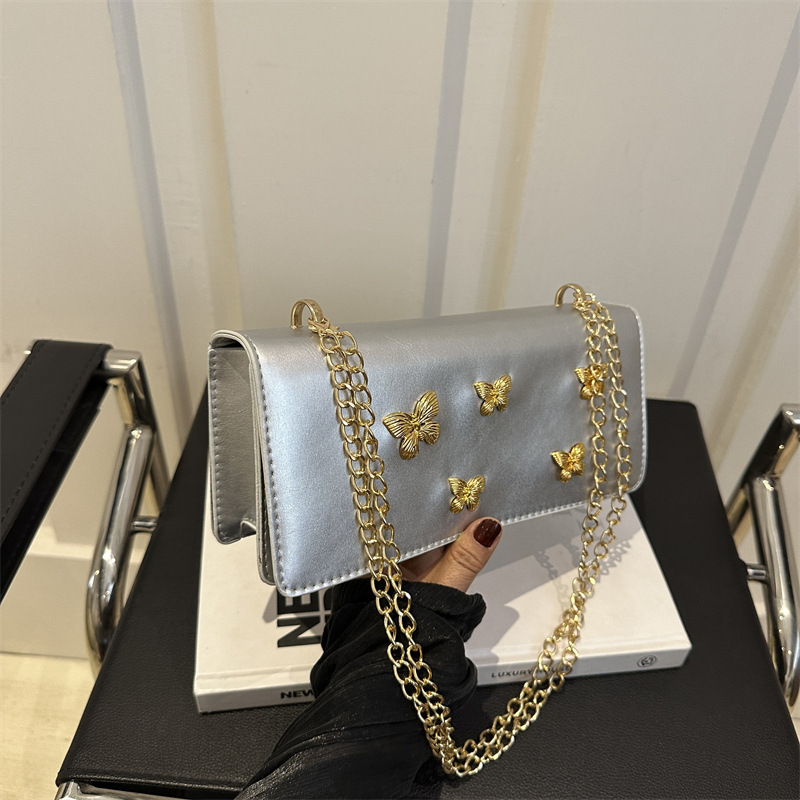 Trendy fashionable butterfly chain small square niche and beautiful French stick shoulder crossbody bag, women's bag_voghion.com