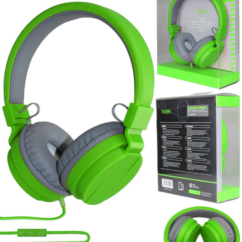 Headset Factory New TV05 Candy Color Plug-in Line Folding Headset Headset