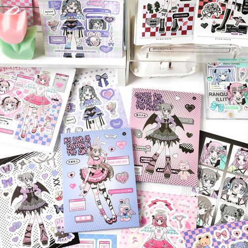 PaperMore stickers electronic music girl sweetheart leader cartoon cute girl DIY matching diary material stickers