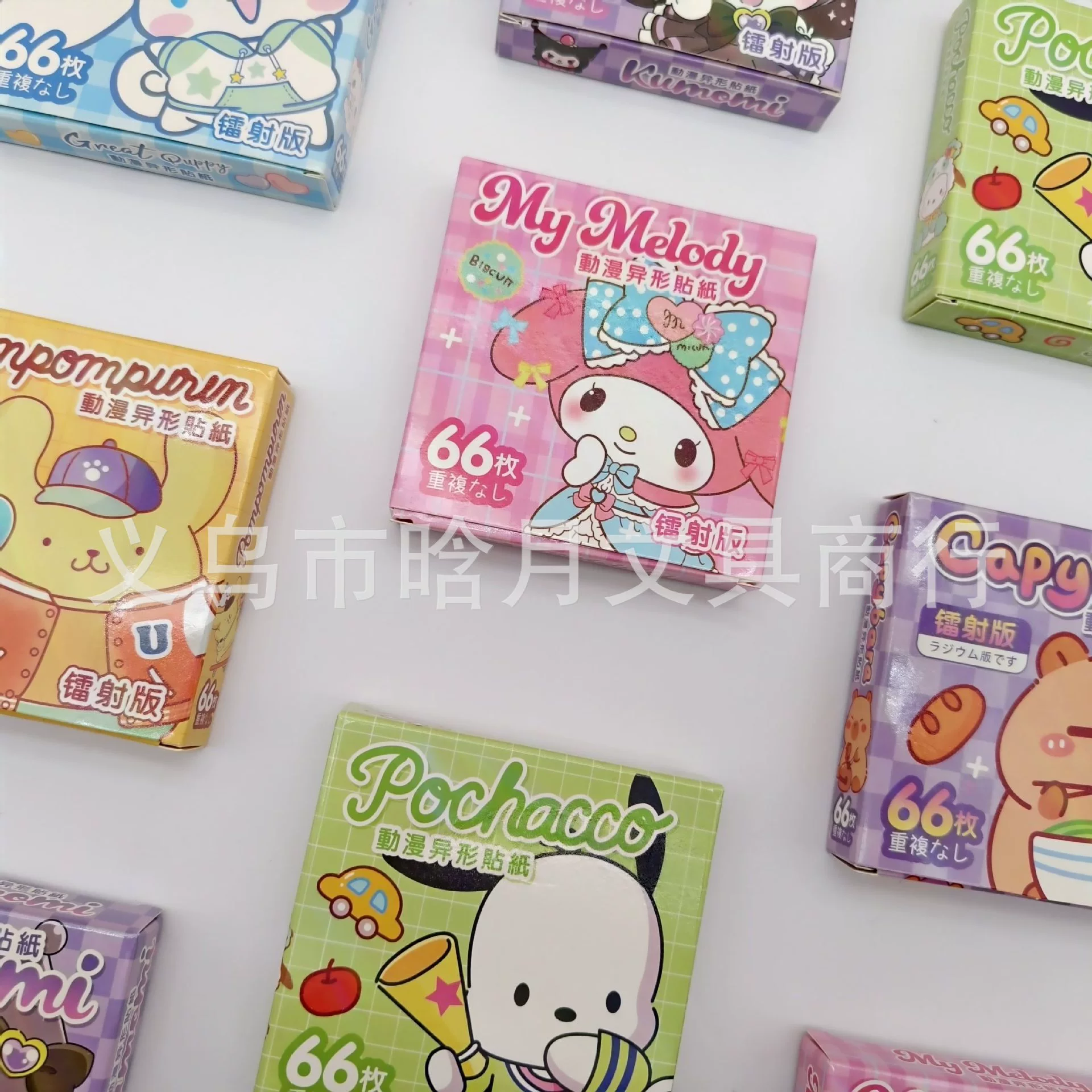 Набор наклеек Sanrio, 66 шт., неповторяющиеся милые стикеры, декоративный набор