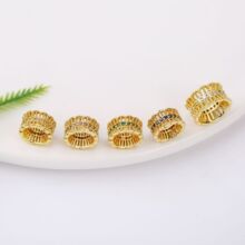 铜镀高保色微镶锆石缕空隔片穿孔小蛮腰diy水晶项链隔珠饰品配件