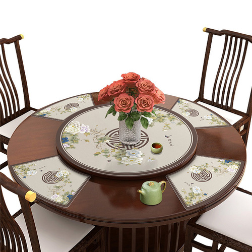 Factory direct sales pu leather fan-shaped placemats household waterproof and oil-proof western placemats dinner plate mats table insulation mats