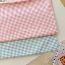 全棉40支数码印花 韩系0.5cm格子花布 女装童装亲子装家居服箱包