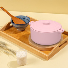 定制跨境韩国厨房硅胶微波炉专用蒸锅减脂蒸饭煲加热蒸锅煮饭饭盒