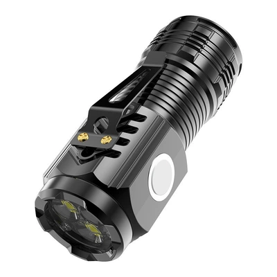 UV fənərlər – portable flashlight - three-eye-iron-clip-usb-charging-cable-no-magnet-black