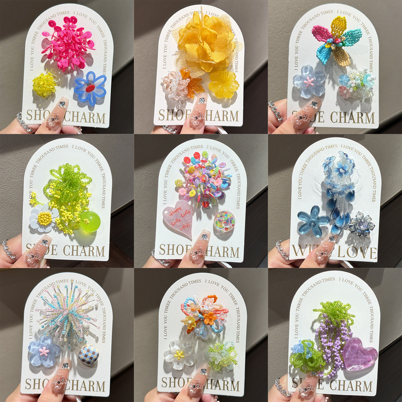 Cross-Border Wholesale Original Handmade Colorful Beaded Shoe Charms, 3D Versatile Shoe Decorations, Shoe Buckle Decorations for Women Cross-Border Wholesale Original Handmade Colorful Beaded Shoe Charms, 3D Versatile Shoe Decorations, Shoe Buckle Decorations for Women