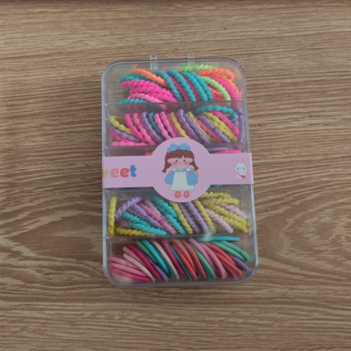Banda de goma para niños en caja banda de cabello para niños banda de cabello para niñas banda de goma para niñas lazo de pelo para bebés no duele el pulgar del cabello