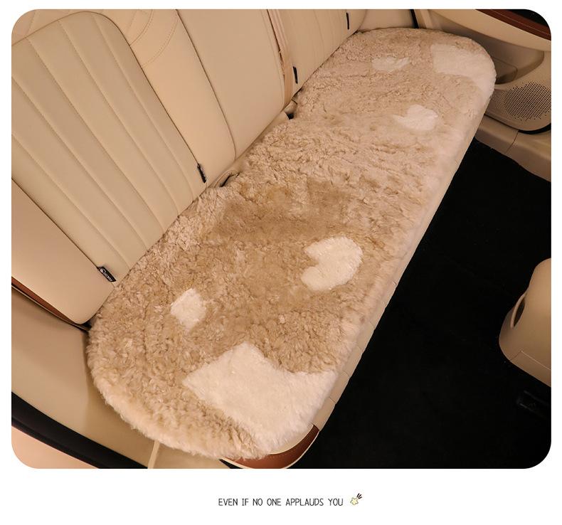 Winter Pure Wool Car Seat Cushion Small Cartoon Unisex Cute Cartoon Bear Warm Plush Seat Cushion