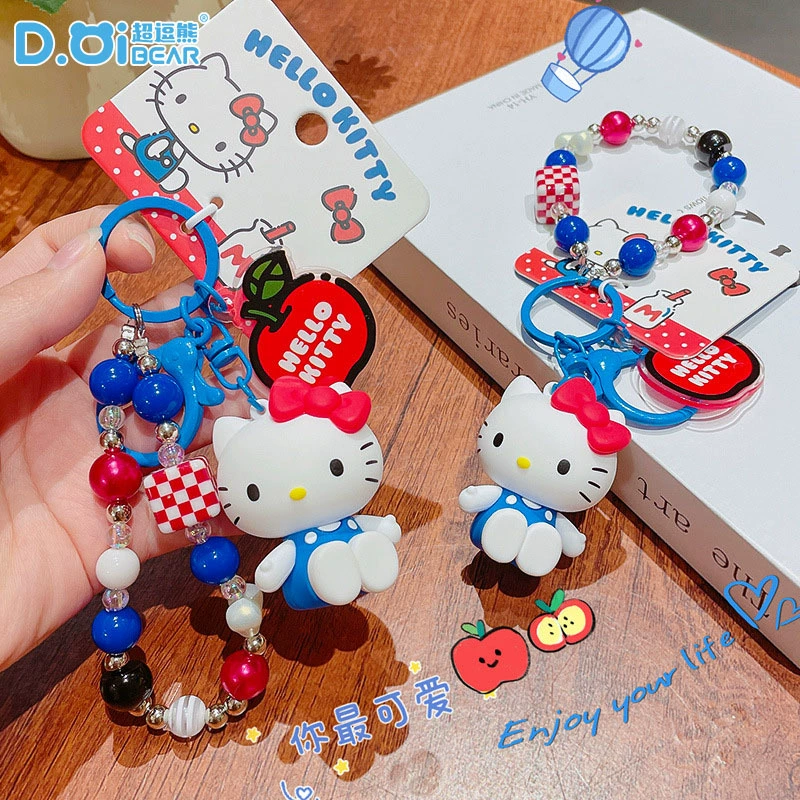 Sanrio, подлинный мультяшный брелок с бисером, кукла, изысканное украшение для сумки
