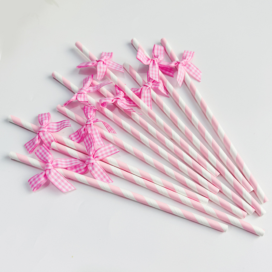 Inventario creativo de papel de arco de cuadrillas de paja decoración de fiesta mesa de postres vestido de cumpleaños botella de pudín inserción de Navidad