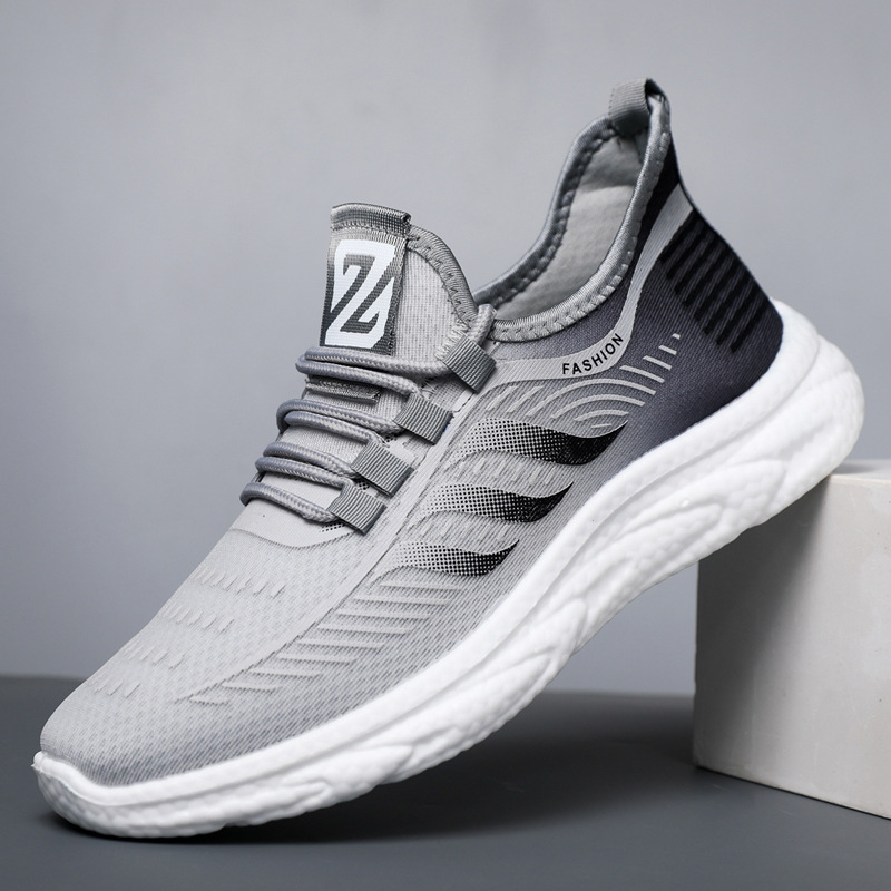 Calzado deportivo nuevo estilo malla transpirable ligero zapatos para correr al aire libre transfronterizo nuevo estilo hombres y mujeres zapatos ligeros de suela suave para hombres