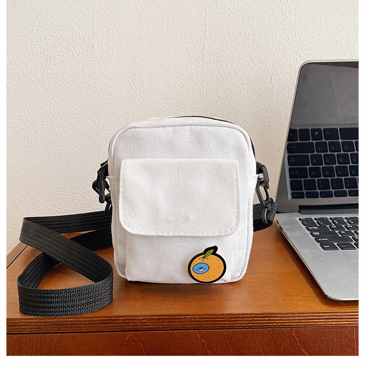 112g Weight Sewing Thread Fashion Element Zipper Closure Type Single Shoulder Strap Strap Type Square Bag Bags Type Casual Occasion Canvas Material Fruit, Solid Color Pattern All Seasons Season Women's Gender Streetwear Style Square Shape Small Size Women's Small Canvas Fruit Solid Color Streetwear Sewing Thread Square Zipper Square Bag 5
