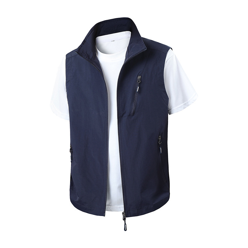 {Cross-Border Suitable} Men's Vest for Spring and Autumn Outdoor Photography, Multi-Pocket Work Vest for Middle-Aged and Elderly Men