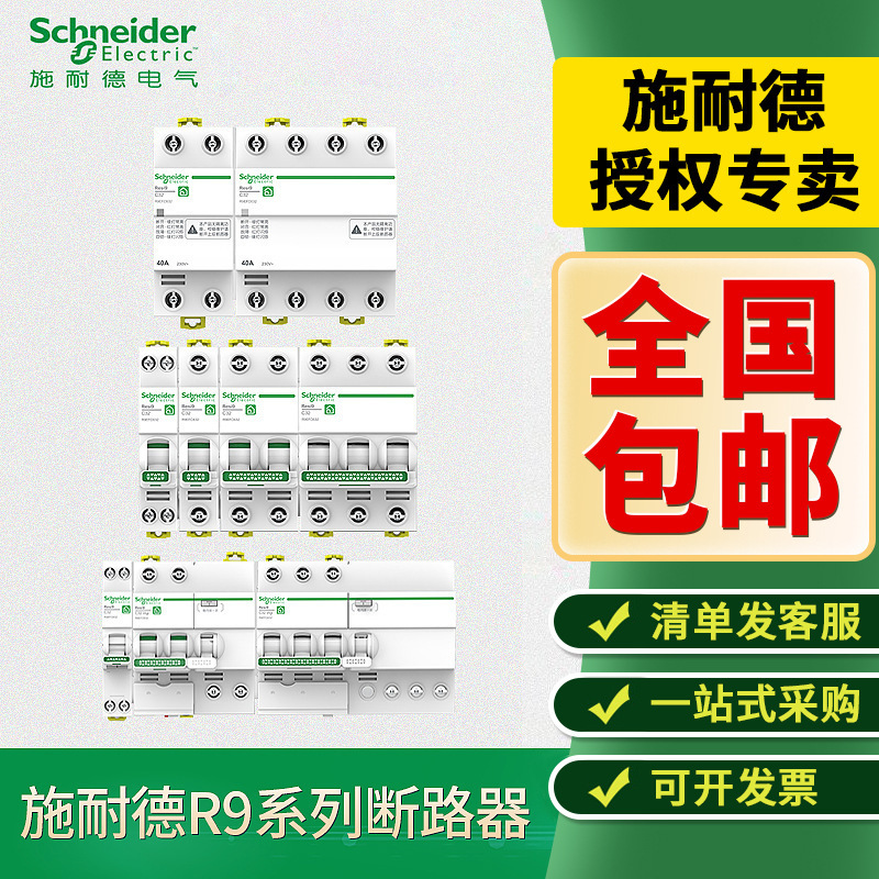 Schneider R9 Series Leakage Protection Circuit Breaker 1P+N2P3P4P Leakage Protection Switch Anti-Miniature Circuit Breaker Schneider R9 Series Leakage Protection Circuit Breaker 1P+N2P3P4P Leakage Protection Switch Anti-Miniature Circuit Breaker