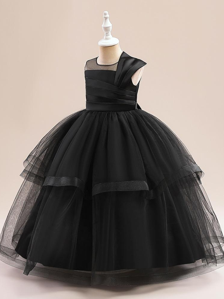 Vestidos formales para niñas de estilo europeo y americano, vestidos de boda para niñas, vestidos largos para presentaciones de piano, vestidos tutú de boda.