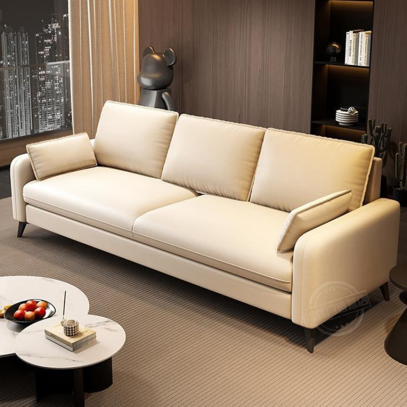 Sofa Living Room Small Apartment Office Rental Room 2025 New Technology Cloth Double Straight Row Fabric Small Sofa