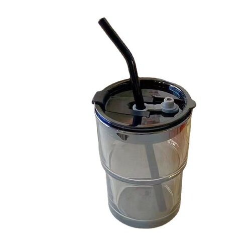 Bamboo Knot Glass Straw Cup Student Internet Red Water Cup High Beauty Coffee Cup Milk Beverage Cup Double Drink Cup