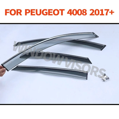 Rain shield 4008 Mk2 P84 Rain - cross-border-precision-printing-without-car-logo-can-be-labeled-on-behalf-of-peugeot-4008-peugeot-mk2-p84-2017-pc-3d-stainless-steel-bright-strip-window-rain-shield
