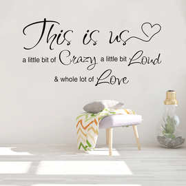 跨境新款创意乙烯基THIS IS US创意墙贴画客厅卧室走廊装饰画SA-3