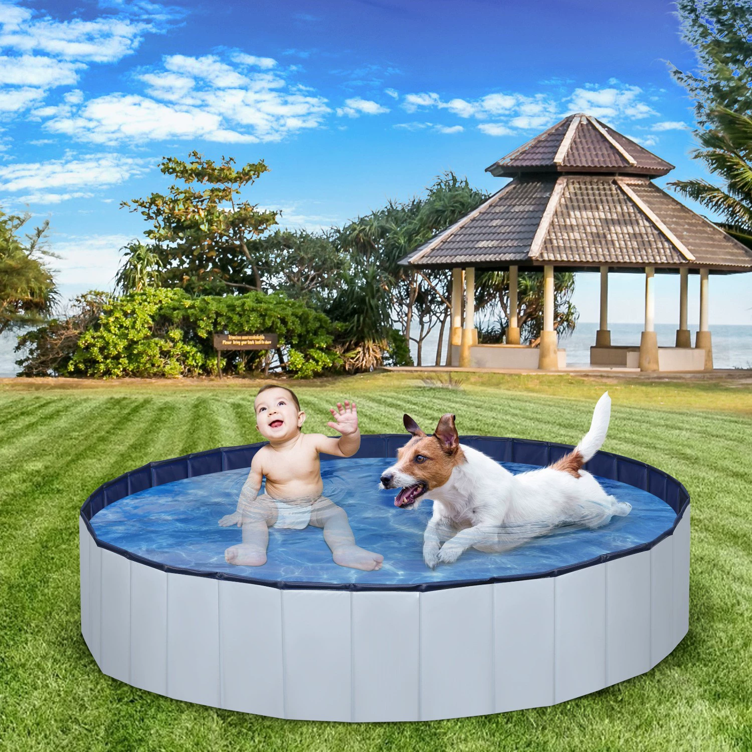 В наличии ПВХ складной открытый бассейн для чистки собак бассейн Amazon горячий бассейн для домашних животных