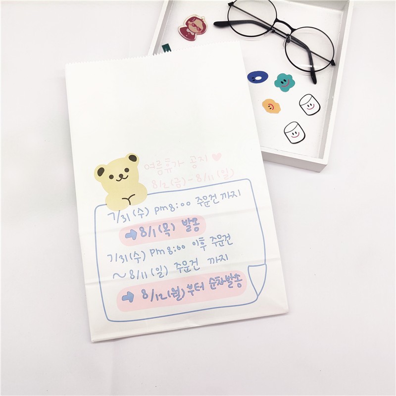 Coreano ins lindo oso Snoopy bolsa de regalo bolsa de pan bolsa de papel misceláneas bolsa de almacenamiento accesorios de decoración