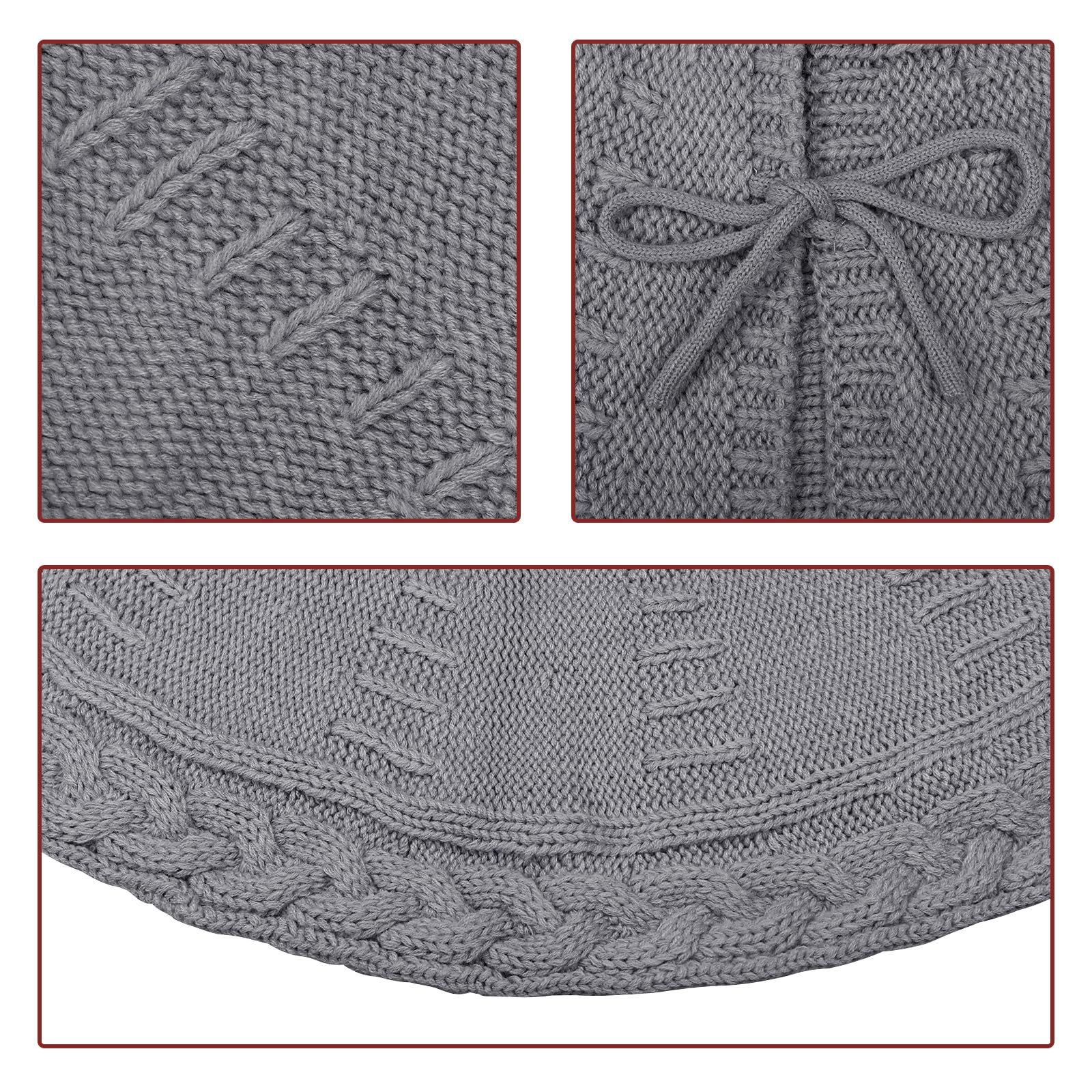 Nuevo producto transfronterizo falda de árbol de punto de Navidad delantal de árbol de Navidad de punto gris adorno de árbol de Navidad ambiente festivo