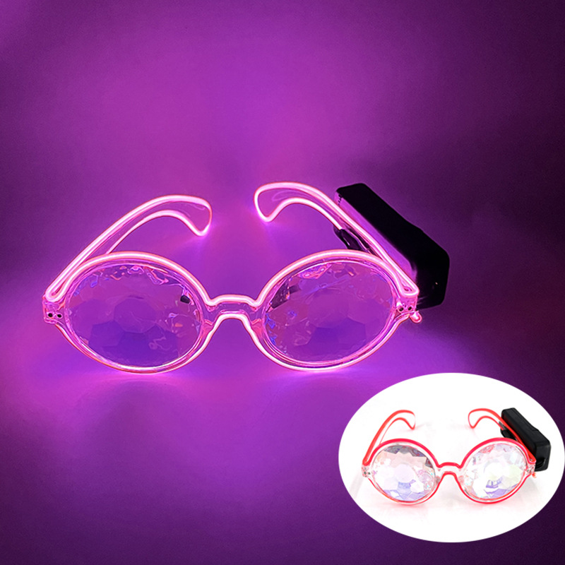 LED caleidoscopio gafas de espectáculo nocturno gafas de sol gafas de sol gafas de cristal de mosaico