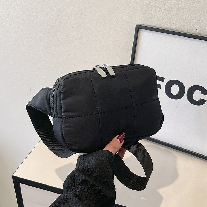 アマゾンLULU同型レディースリストレットウォレットナイロンキルティングジッパーチェストバッグトラベルウエストバッグ2024新作|undefined