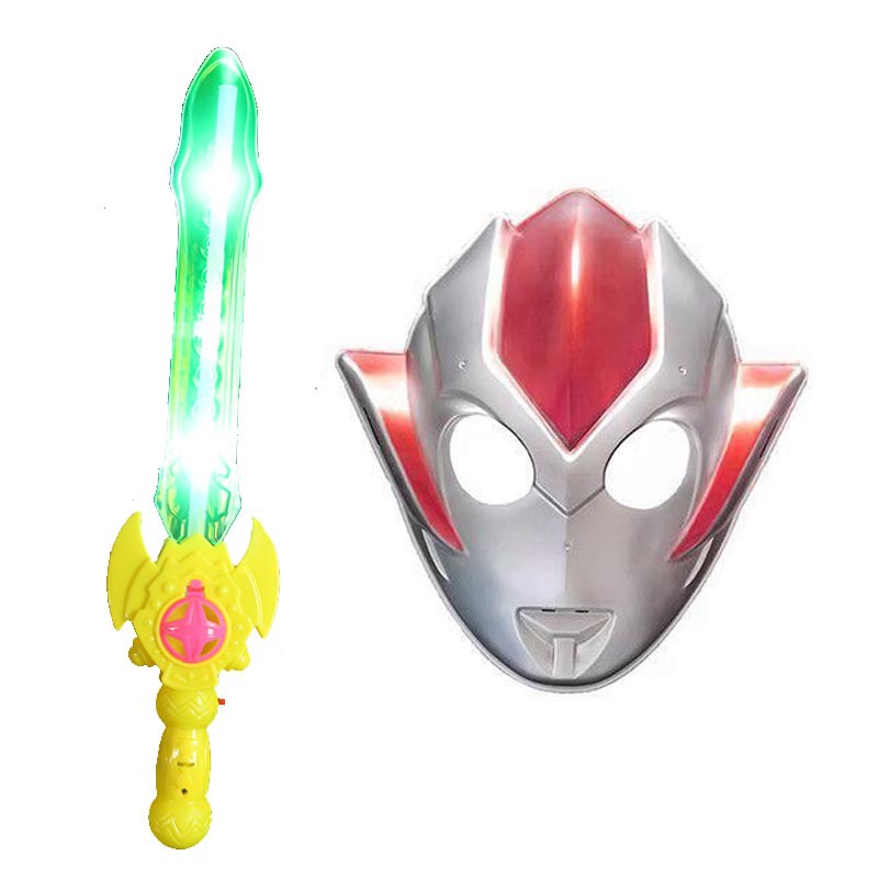 Greecho Otte máscara para niños capa de espada luminosa juegos de rol accesorios juguetes para niños y niñas