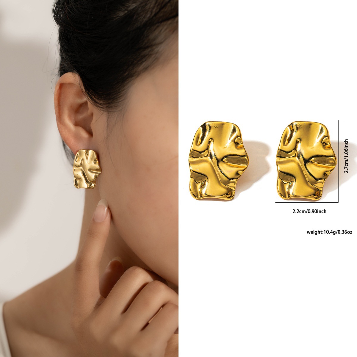 Pendientes de acero de titanio transfronterizos para mujer, lujo ligero, sentido de alta gama, temperamento retro de nicho, pendientes que no se desvanece, pendientes de todo fósforo al por mayor