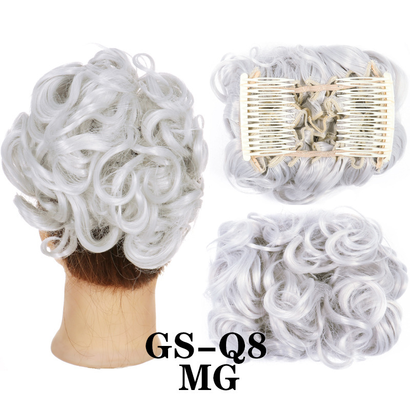 Transfronterizos europeos y estadounidenses rizos brotes de cabello al por mayor mujeres rizos ondas chinas retro flores brotes de caballo cabello de pino peluca