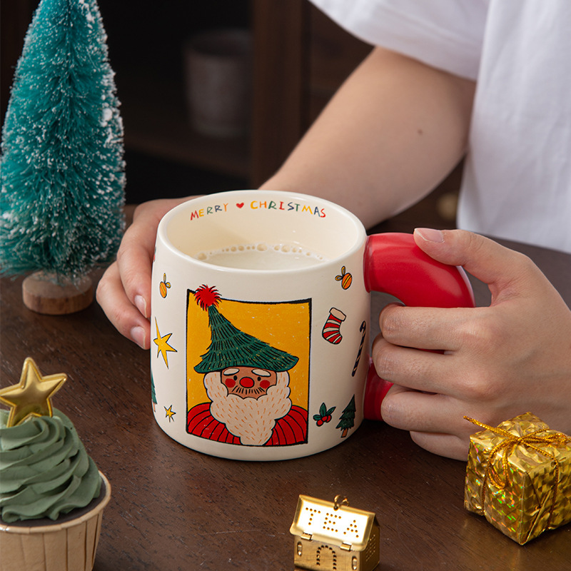 クリスマスギフトボックスセラミックカップマグカップ国境を越えたクリスマスカップ大きなカップかわいいカップオフィスコーヒーカップ|undefined