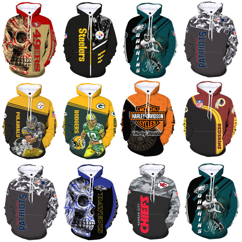 New Football Team Sweatshirt with 3D Digital Printing, Football Champion Sweatshirt. Supports Dropshipping, Provide Pictures and Samples