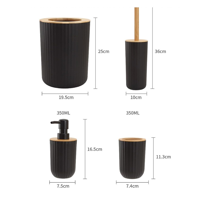 YUFEI conjunto de baño de plástico baño de seis piezas de baño de ventas calientes transfronterizas enjuague doméstico conjunto de cepillo de inodoro