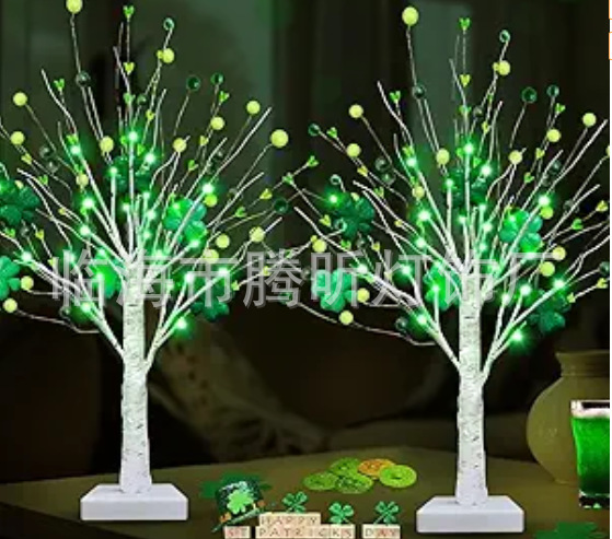 Luz de árbol LED rosa fruta ciruela color mariposa luz de abedul azul pálido hoja de arce huevo de oliva