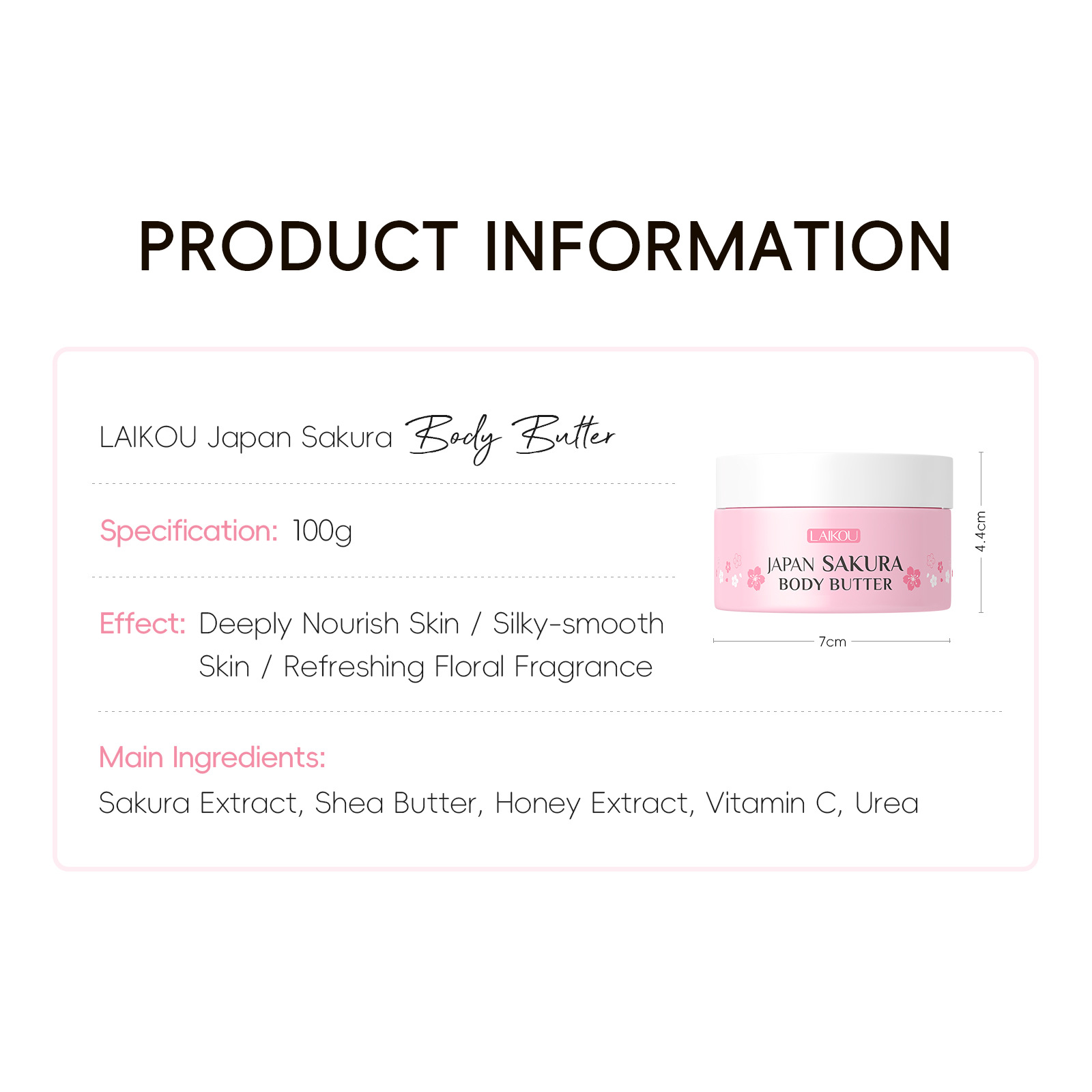 Cross-border LAIKOU Sakura Body Oil 100g Hydrating and Moisturizing Manufacturer's wholesale Body Moisturizing cream in stock undefined