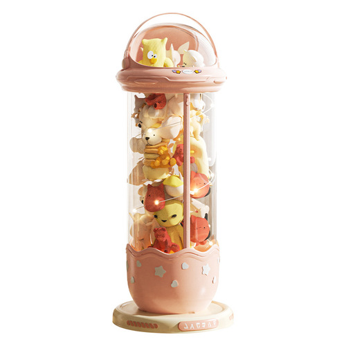 Baby storage bin transparent zipper model plush toy storage household high-quality large capacity storage basket
