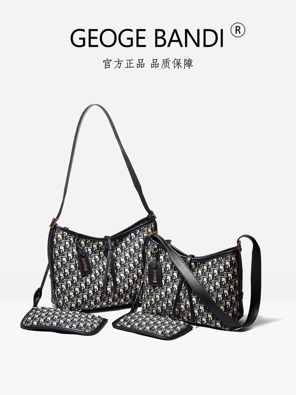 老花通勤托特包高级感包包女式2025新款大容量刺绣轻奢单肩斜挎包|undefined