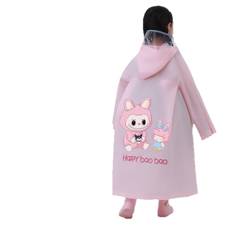儿童雨衣女童小学生幼儿园上学女孩宝宝带书包位雨披批发|undefined