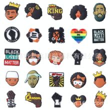 【25款黑人维权】黑人命 BLM 非洲 拳头 黑人女孩  鞋扣鞋花