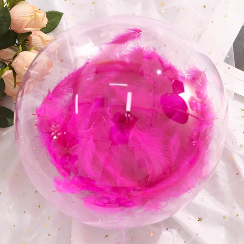 Red rojo iluminante pluma bobobo bola estand día de San Valentín mano con lámpara de globo material paquete de cumpleaños props